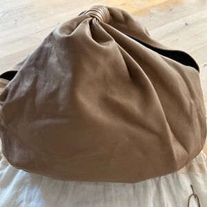 CLEOBELLA LEATHER TAUPE HANDBAG NEW WT  (NIA )